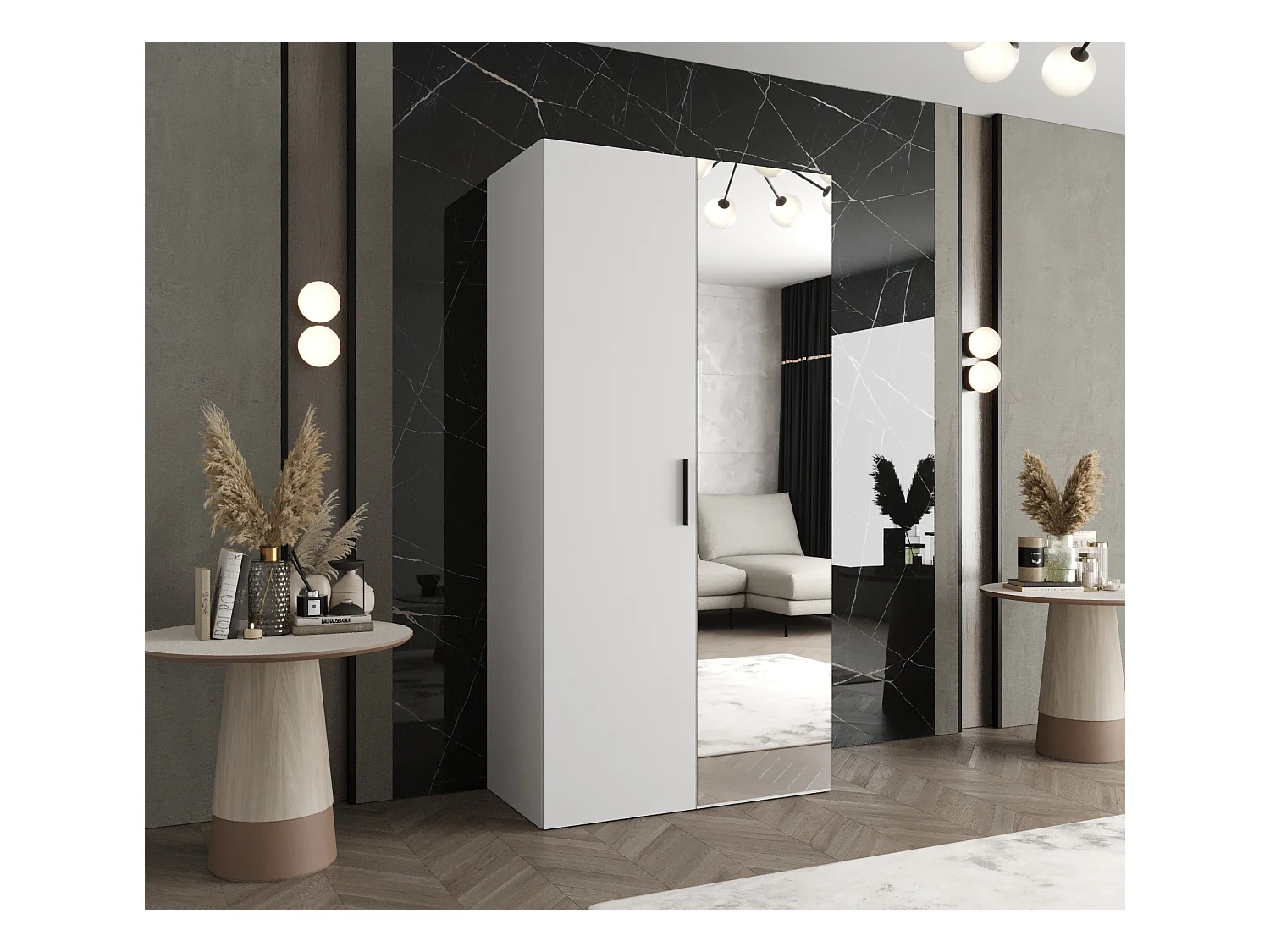 Armoire à portes battantes Bari 2 202/100/52 2 portes (blanc)