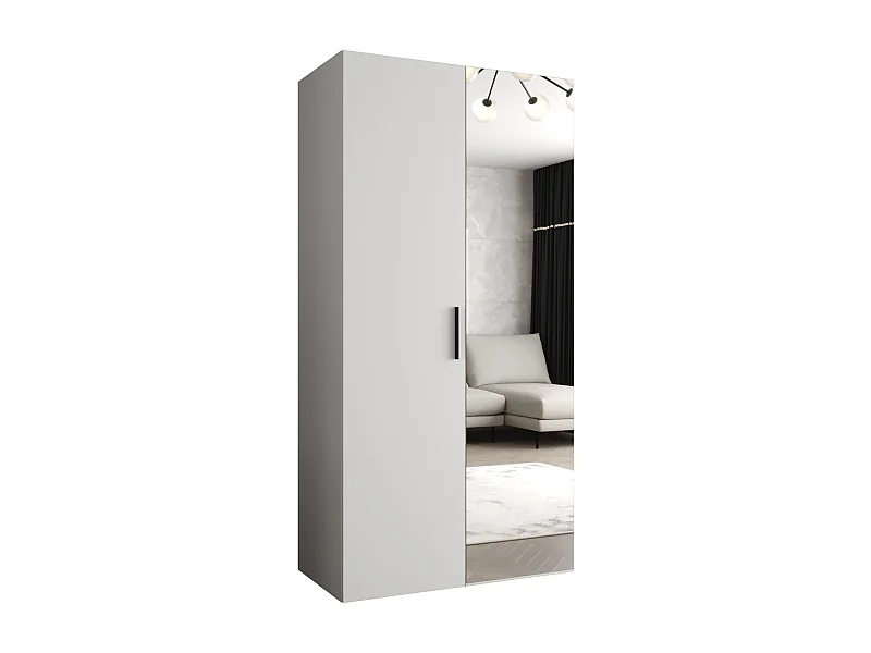 Drehtürenschrank Bari 2 202/100/52 2-türig (Weiß|Schwarz)