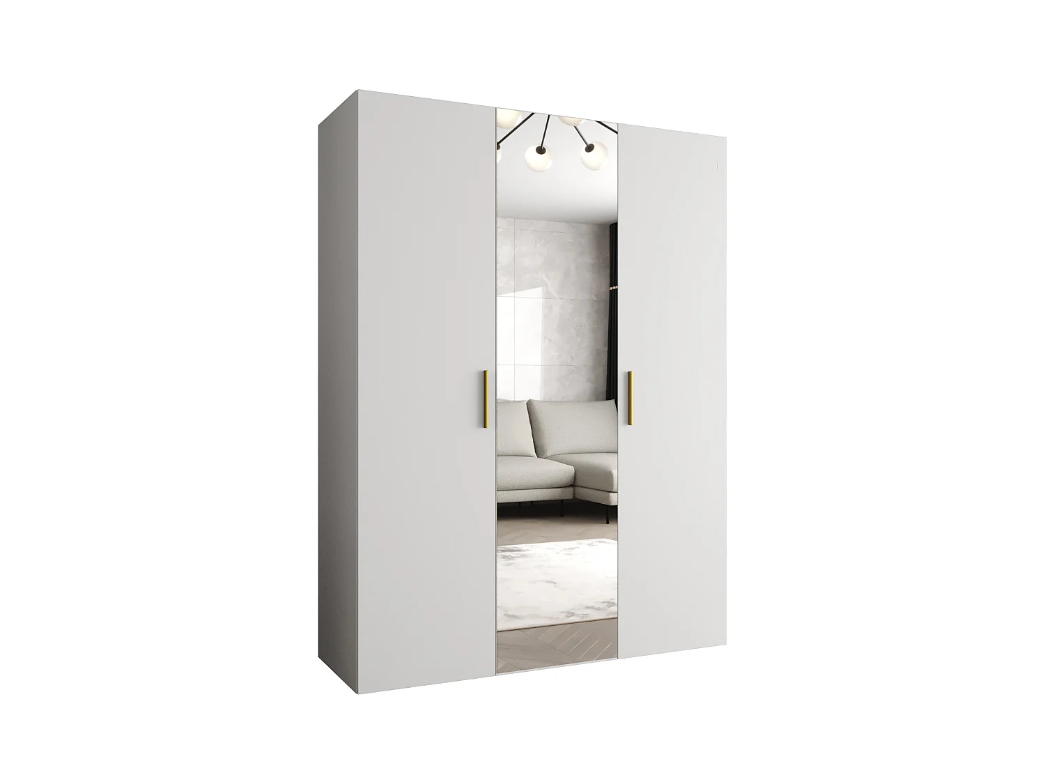 Armoire à portes battantes Bari 2 202/150/52 3 portes (blanc)