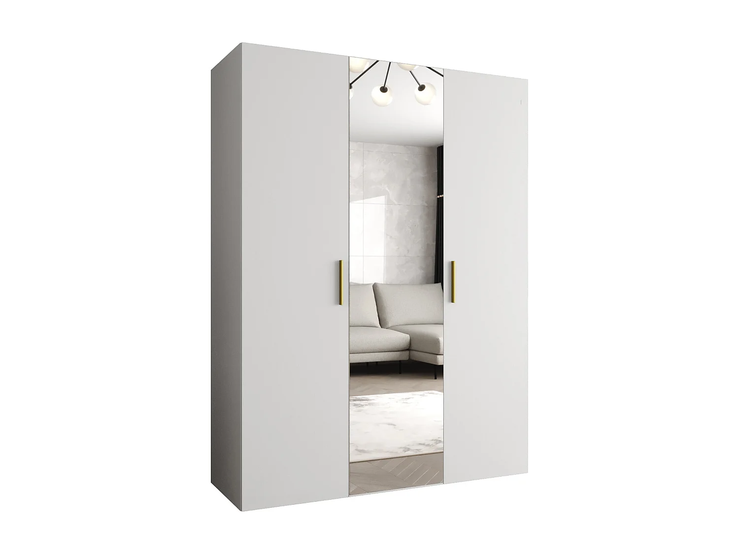 Armoire à portes battantes Bari 2 202/150/52 3 portes (blanc)