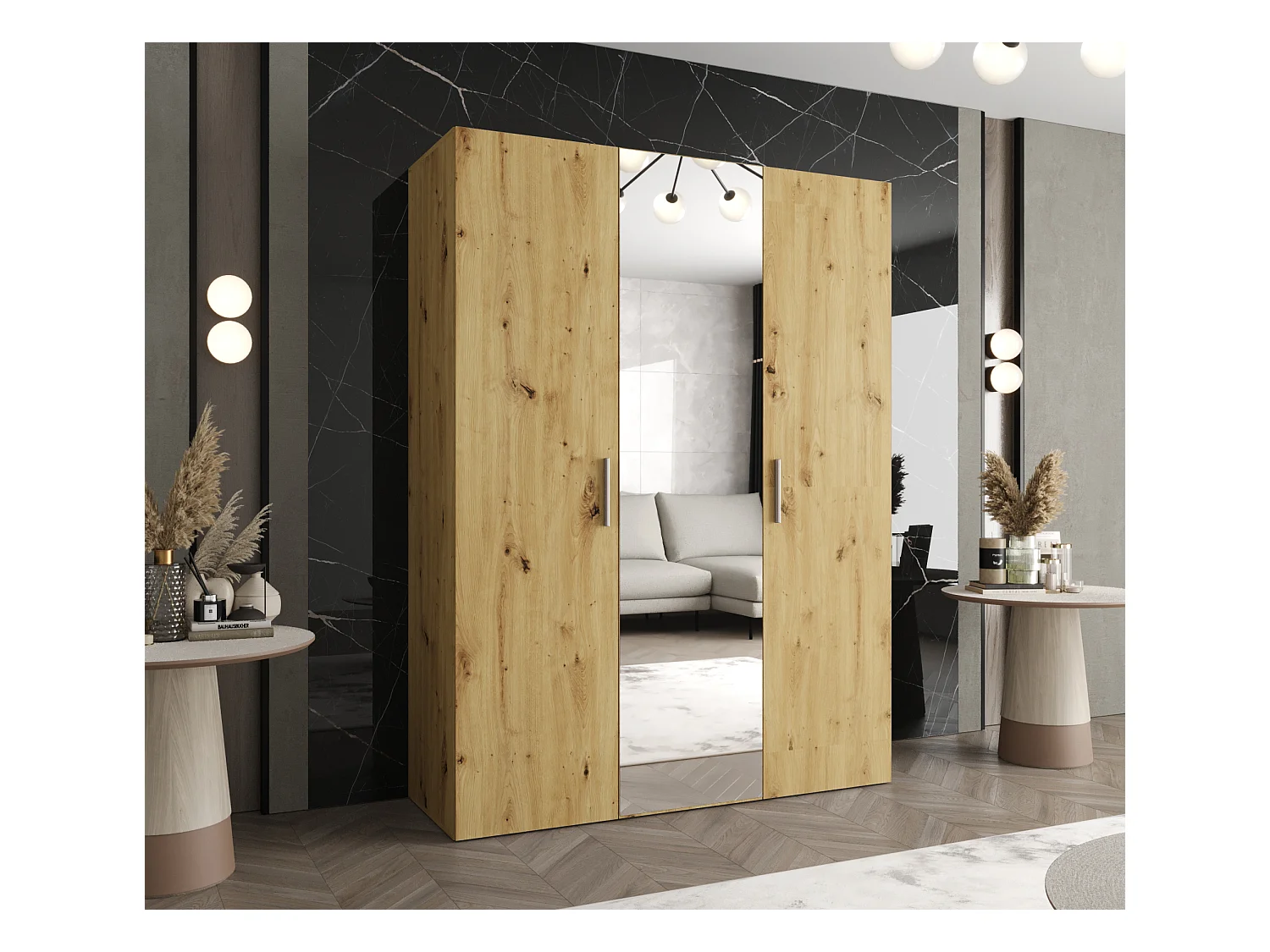 Armoire à portes battantes Bari 2 202/150/52 3 portes (artisan)