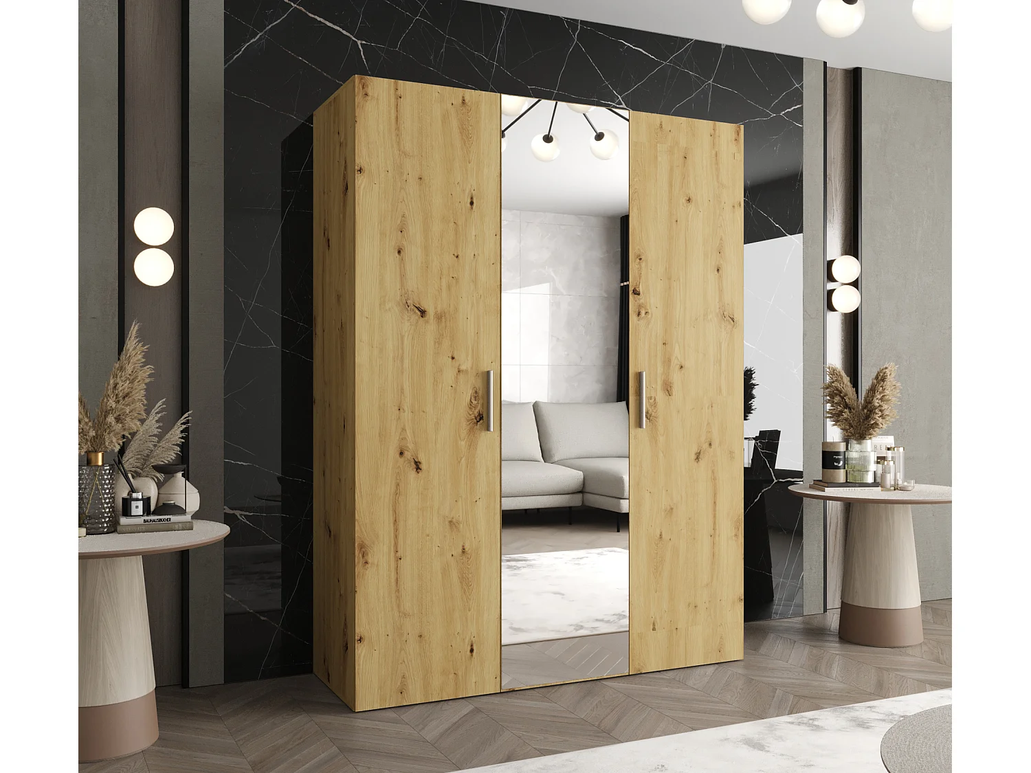 Armoire à portes battantes Bari 2 202/150/52 3 portes (artisan)