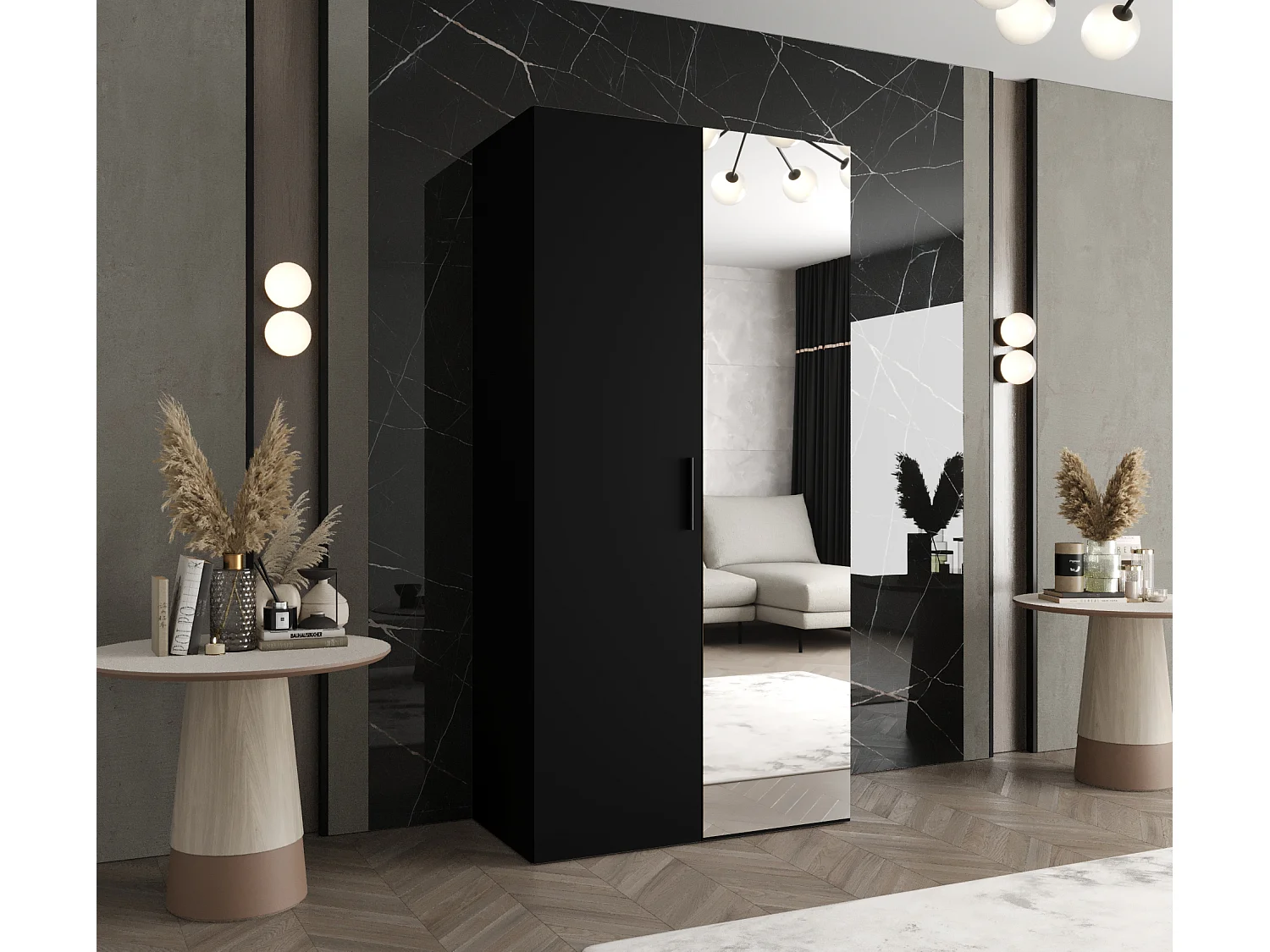 Armoire à portes battantes Bari 2 202/100/52 2 portes (noir)