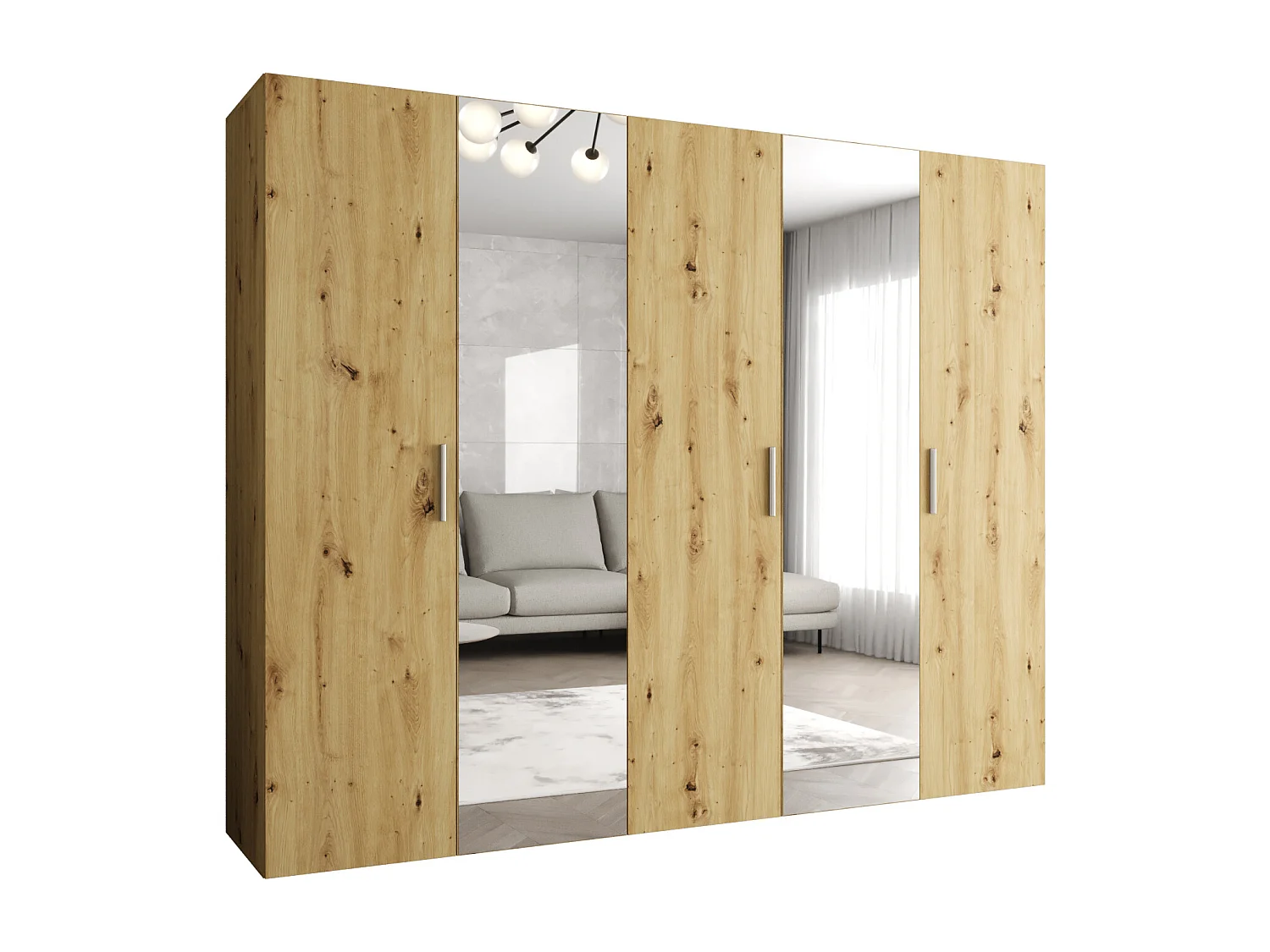 Armoire à portes battantes Bari 2 202/250/52 5 portes (artisan)