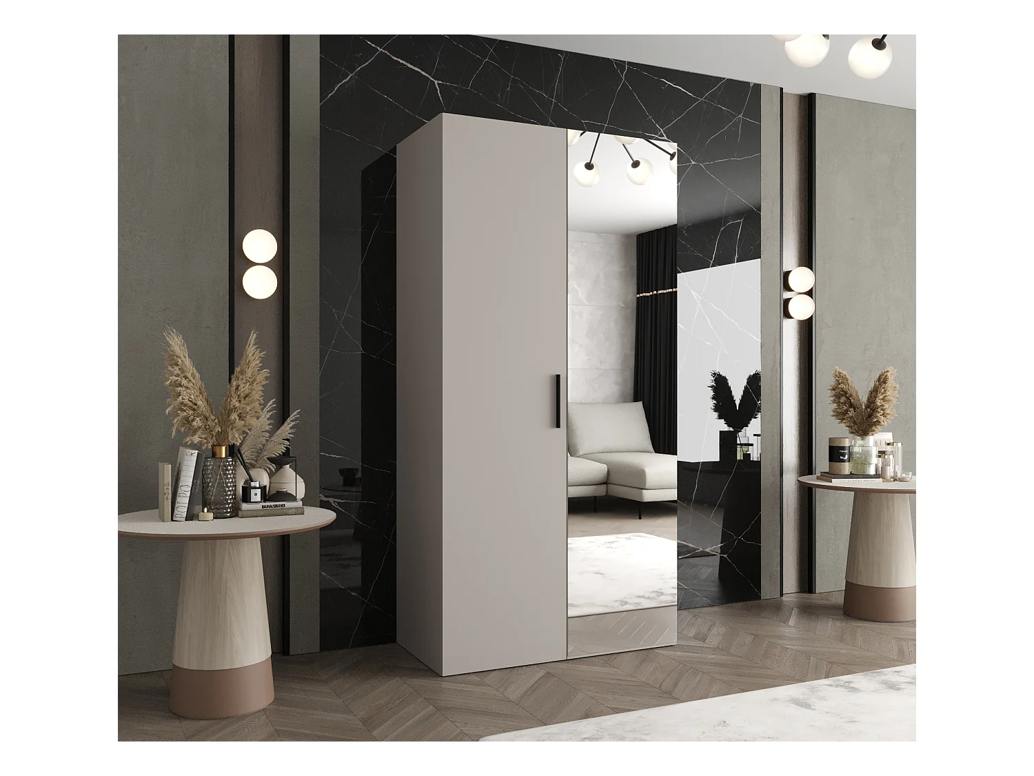 Armoire à portes battantes Bari 2 202/100/52 2 portes (cachemire)