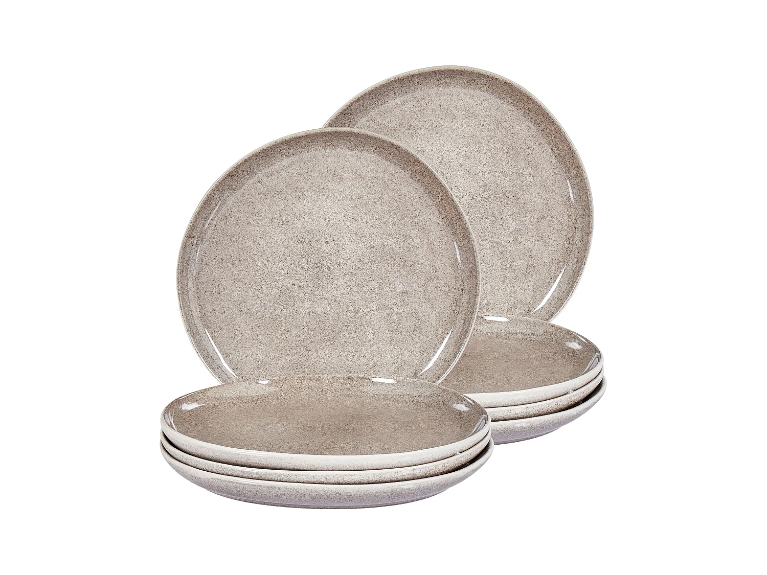 Lot de 8 assiettes plates COSTMARY Grès Gris