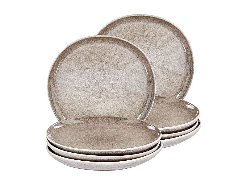 Lot de 8 assiettes à dessert COSTMARY Grès Gris