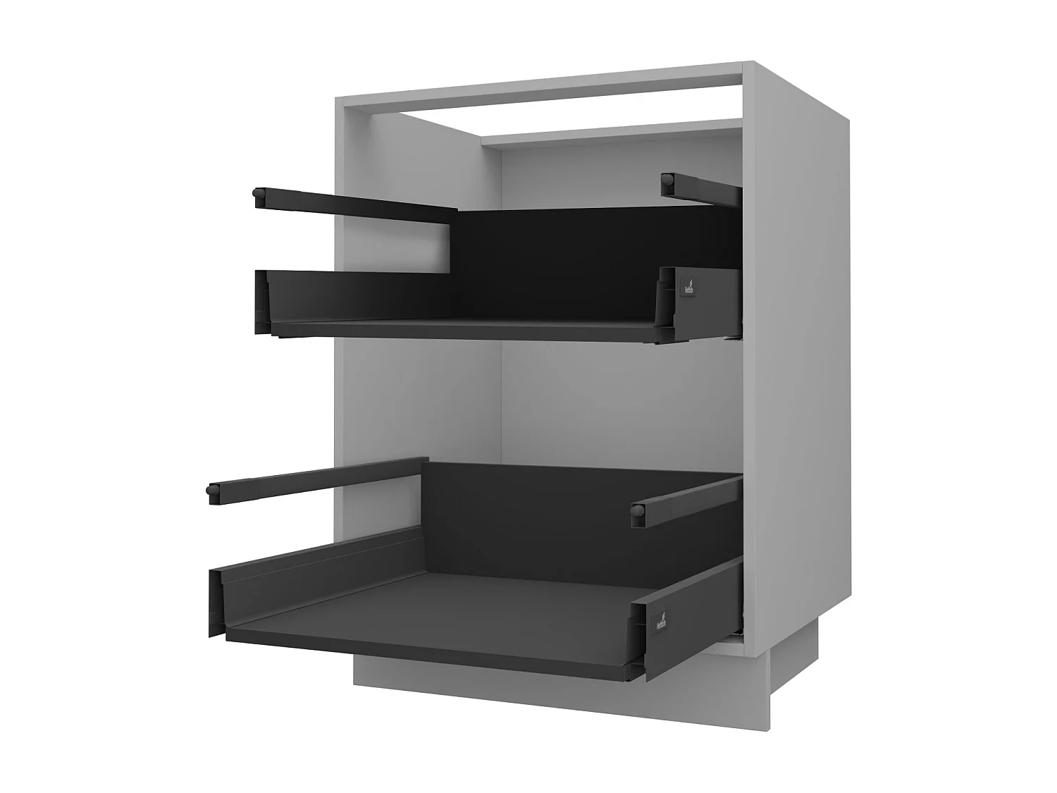 SCHUBLADENUNTERSCHRANK Brerra D2A/80 Korpus grau / Front RAL 1019 graubeige Matt 80 / 50 / 82 cm Schubladensystem HETTICH InnoTech Atira