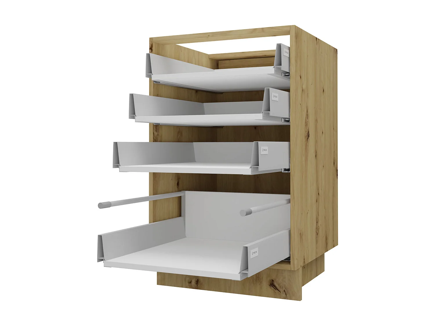 SCHUBLADENUNTERSCHRANK Brerra D4R/40 Korpus eiche artisan / Front RAL 6025 farngrün Matt 40 / 50 / 82 cm