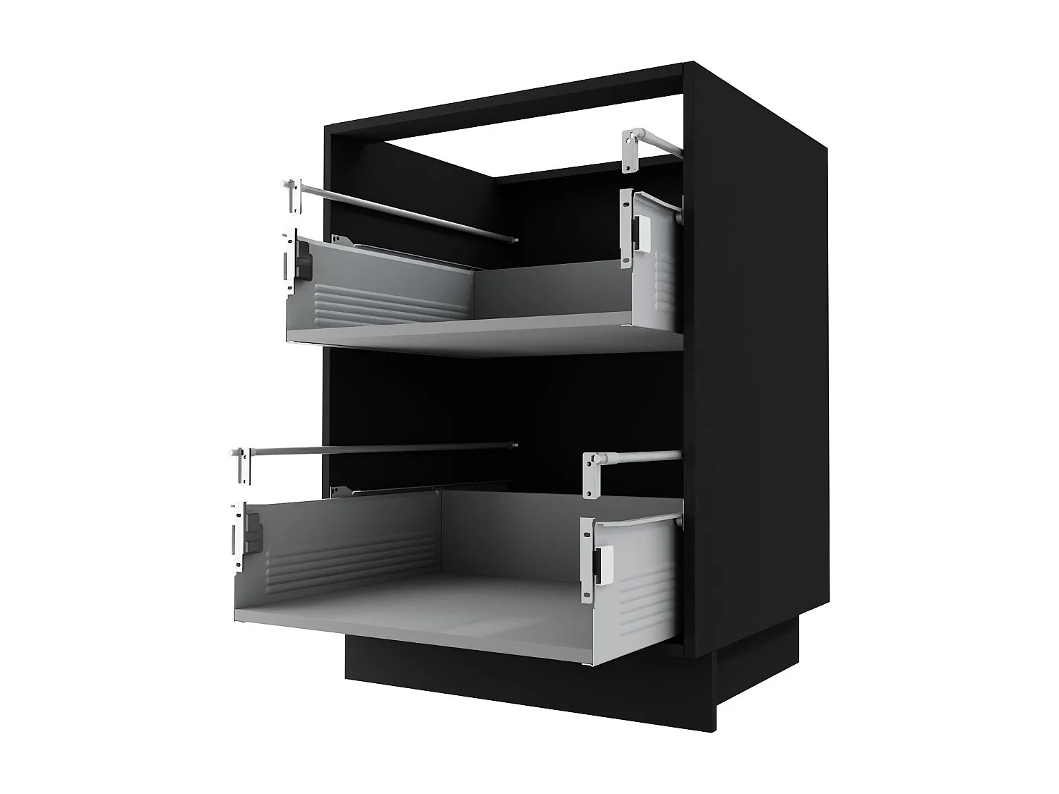 SCHUBLADENUNTERSCHRANK Brerra D2M/80 Korpus schwarz / Front RAL Wunschfarbe (K5 oder K7)  80 / 50 / 82 cm Schubladensystem Blum Metabox