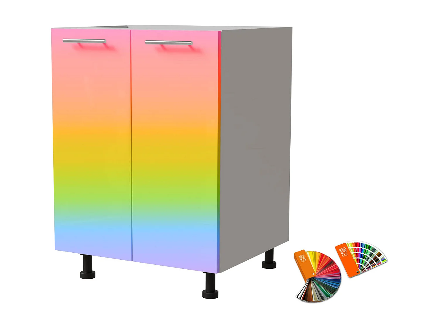 KÜCHENUNTERSCHRANK Brerra D11/60 RAL Wunschfarbe (K5 / K7) / weiß matt 60 / 50 / 82cm