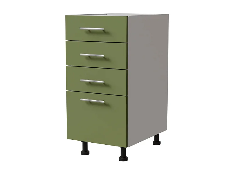 SCHUBLADENUNTERSCHRANK Brerra D4R/40 Korpus weiß / Front RAL 6025 farngrün Matt 40 / 50 / 82 cm