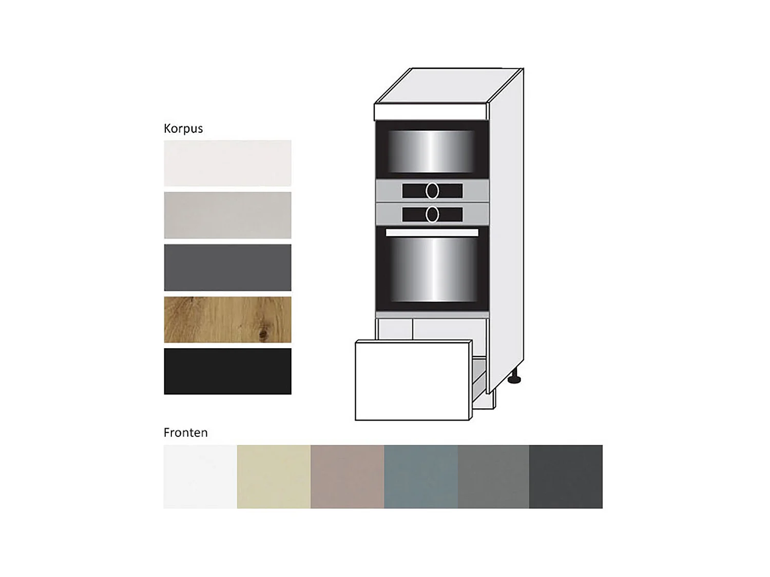 BACKOFENHOCHSCHRANK Kvantum D5AM/60/154 Dust Grey Matt / Lava Matt 60 / 59 / 154cm