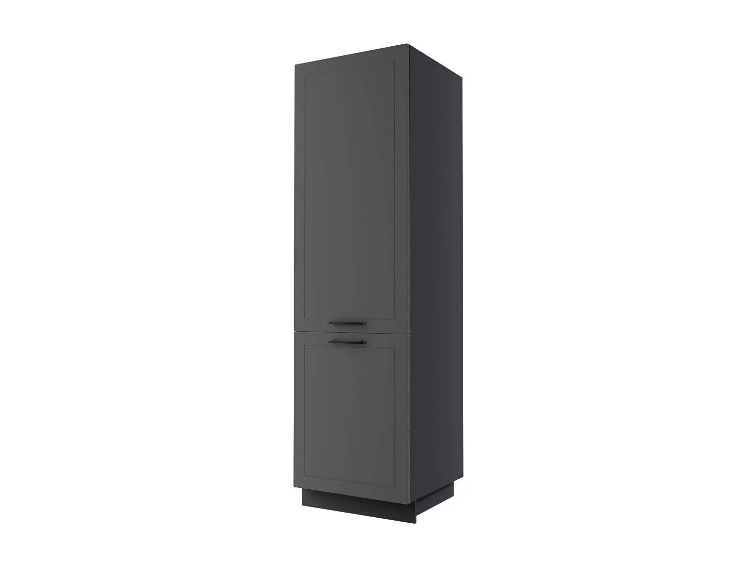 KÜHLSCHRANKUMBAU Kvantum D14/DL/60/207 Graphit Matt / Schwarz Matt 60 / 59 / 207cm