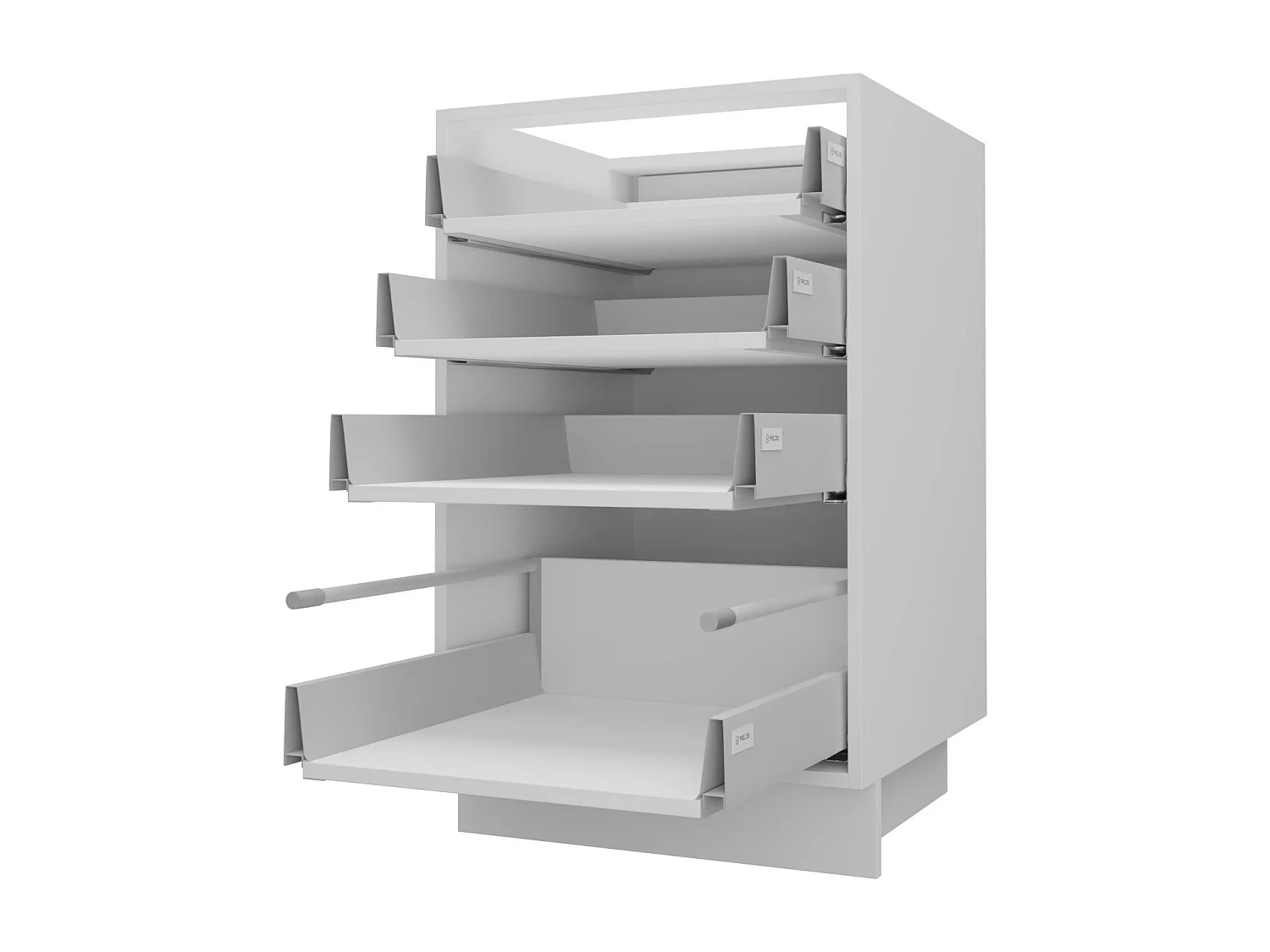 SCHUBLADENUNTERSCHRANK Brerra D4R/40 Korpus weiß / Front RAL Wunschfarbe (K5 oder K7) 40 / 50 / 82 cm