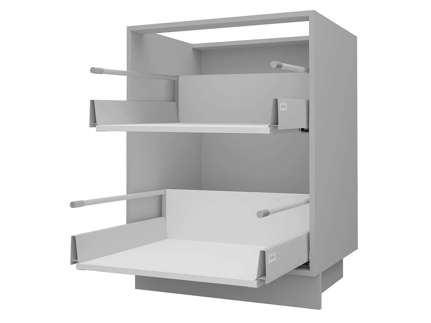 SCHUBLADENUNTERSCHRANK Brerra D2R/60 Korpus grau / Front RAL 1019 graubeige Matt 60 / 50 / 82 cm