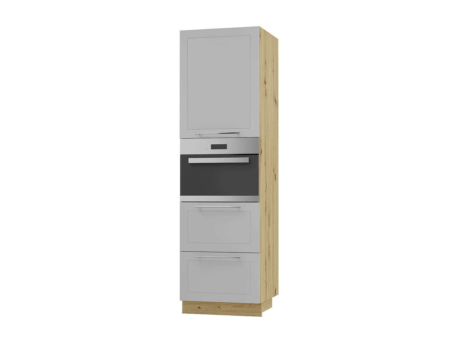 BACKOFENHOCHSCHRANK Kvantum D14/RU/2M/356 Dust Grey Matt / Eiche Artisan Matt 60 / 59 / 207cm
