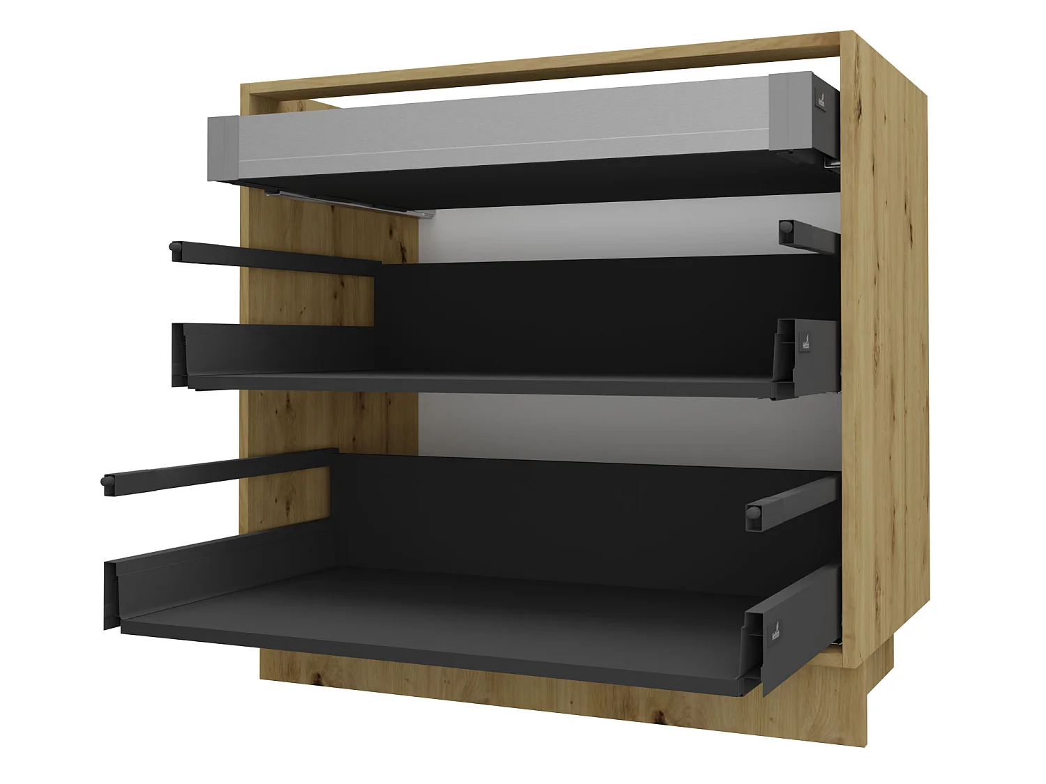 SCHUBLADENUNTERSCHRANK Brerra D2A/60/1A Korpus eiche artisan / Front RAL 6025 farngrün Matt 60 / 50 / 82 cm