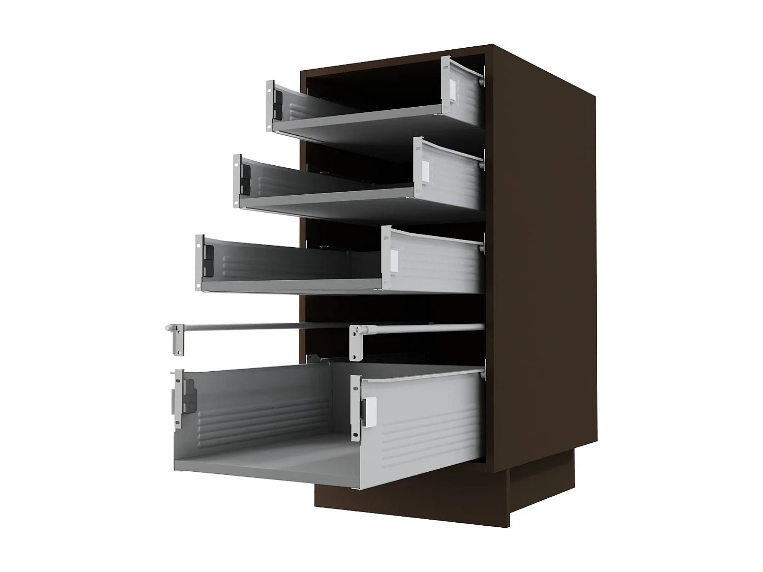 SCHUBLADENUNTERSCHRANK Brerra D4M/40 Korpus lava / Front RAL 3002 karminrot Hochglanz 40 / 50 / 82 cm