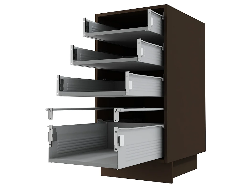 SCHUBLADENUNTERSCHRANK Brerra D4M/40 Korpus lava / Front RAL 3002 karminrot Hochglanz 40 / 50 / 82 cm