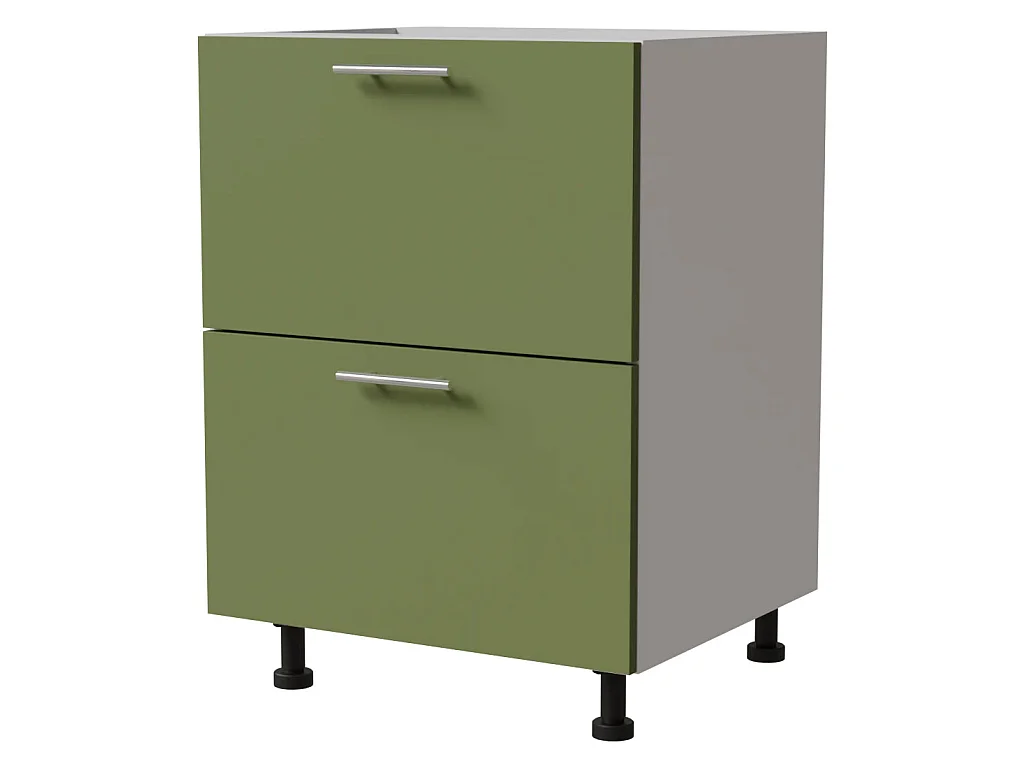 SCHUBLADENUNTERSCHRANK Brerra D2A/60/1A Korpus weiß / Front RAL 6025 farngrün Matt 60 / 50 / 82 cm