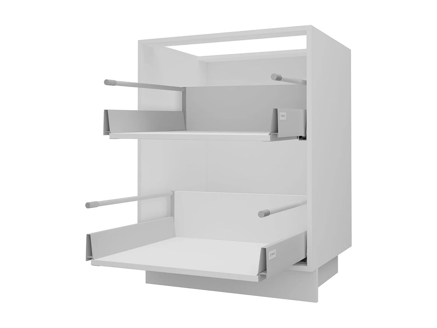 SCHUBLADENUNTERSCHRANK Brerra D2R/60 Korpus weiß / Front RAL 1019 graubeige Matt 60 / 50 / 82 cm