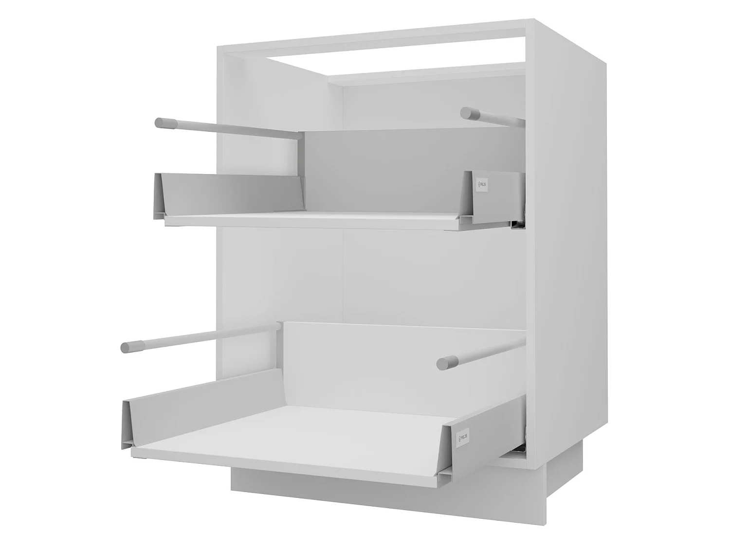 SCHUBLADENUNTERSCHRANK Brerra D2R/60 Korpus weiß / Front RAL 1019 graubeige Matt 60 / 50 / 82 cm