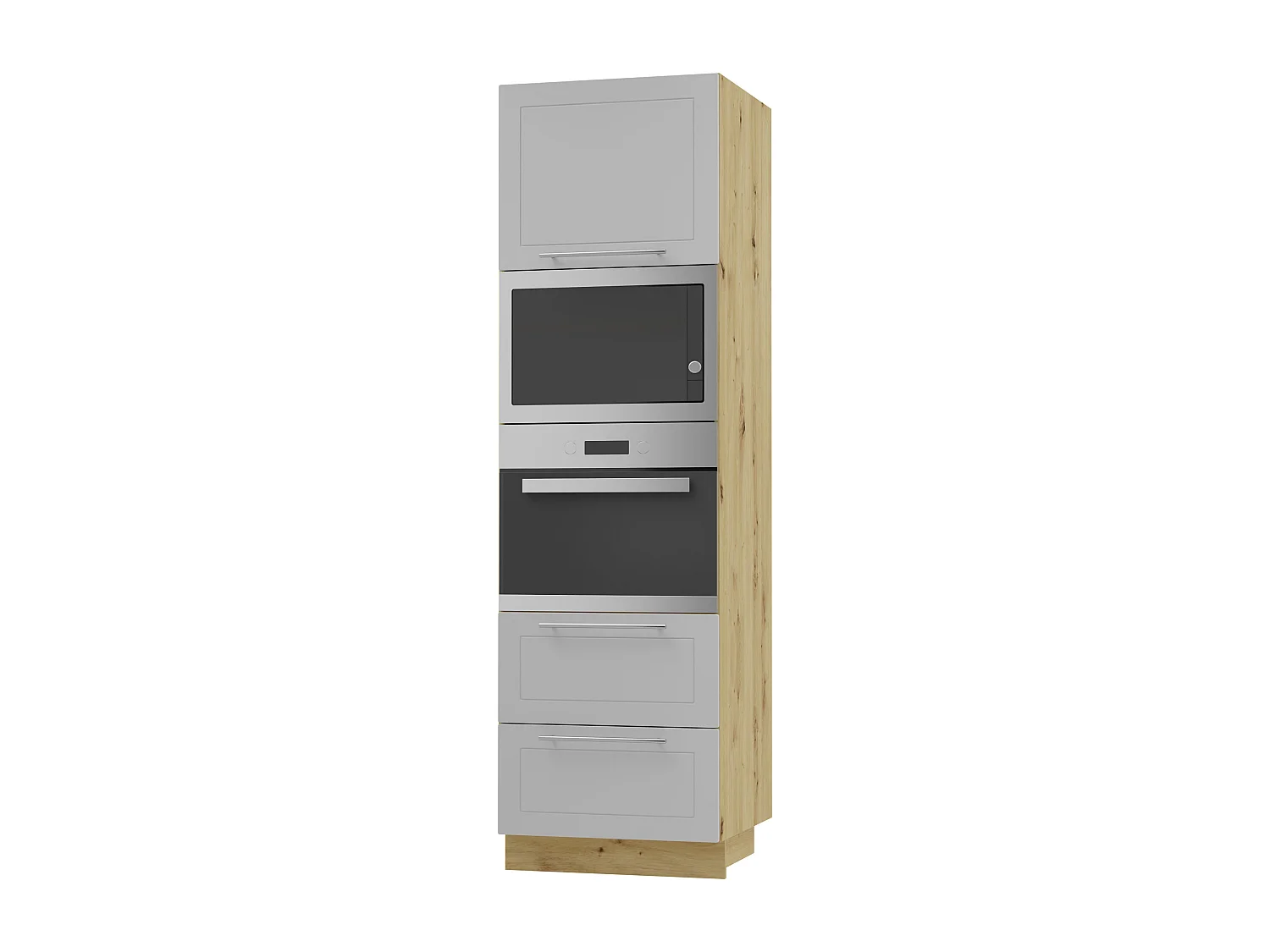 BACKOFEN-HOCHSCHRANK Kvantum D14/RU/2A/284 Dust Grey Matt / Eiche Artisan Matt 60 / 59 / 207cm