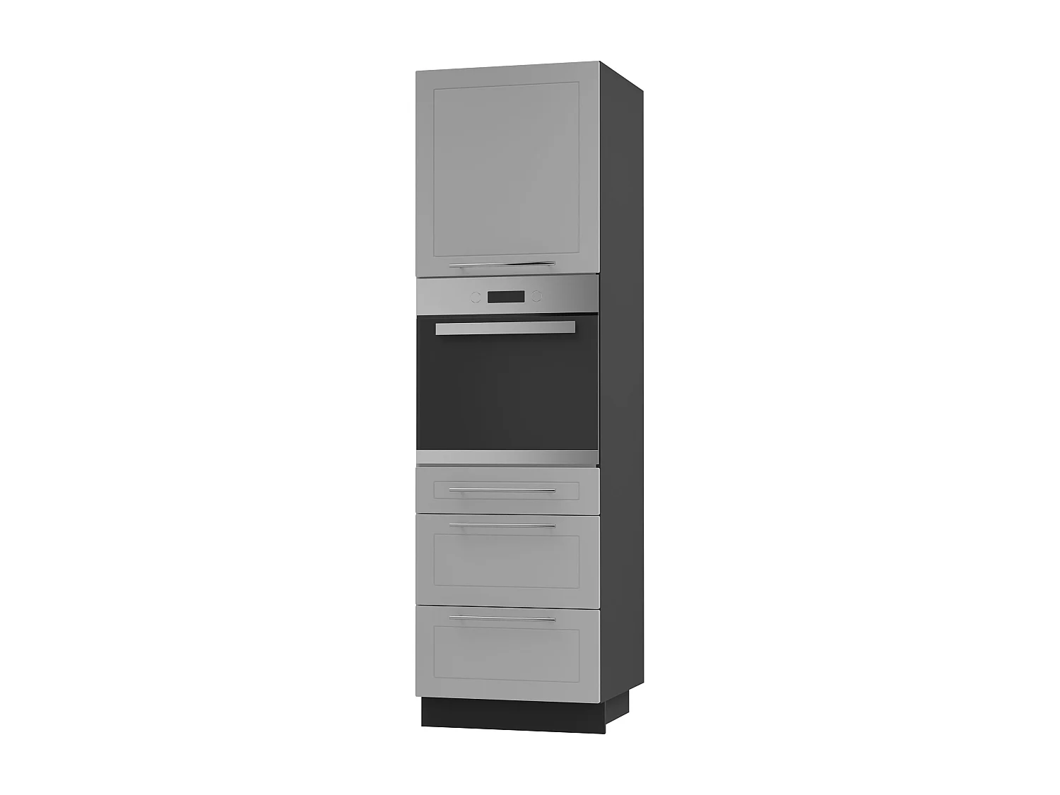 BACKOFEN-HOCHSCHRANK Kvantum D14/RU/3A Dust Grey Matt / Schwarz Matt 60 / 59 / 207cm