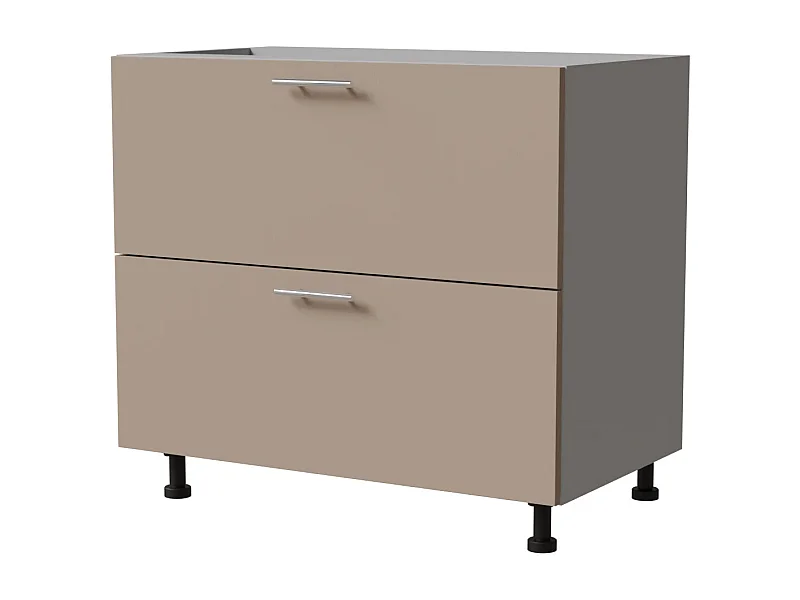 SCHUBLADENUNTERSCHRANK Brerra D2M/90 Korpus grau / Front RAL 1019 graubeige Matt 90 / 50 / 82cm