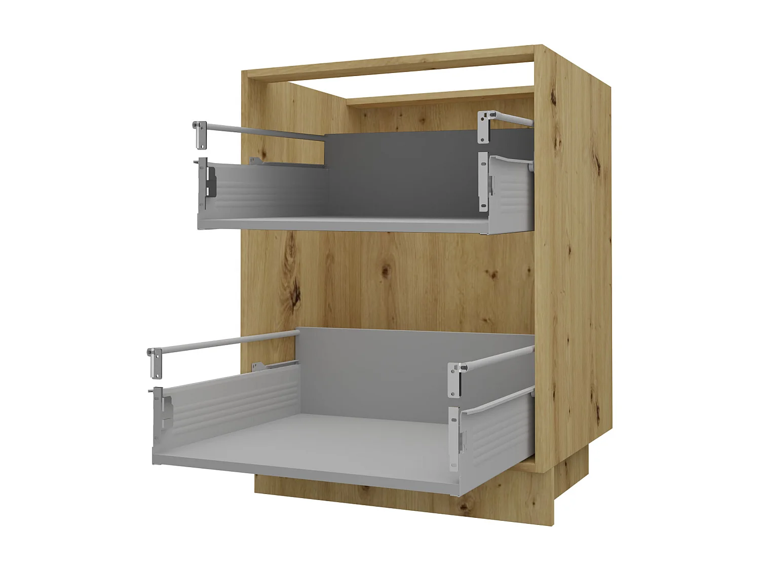 SCHUBLADENUNTERSCHRANK Brerra D2M/80 Korpus eiche artisan / Front RAL 1019 graubeige Matt 80 / 50 / 82 cm Schubladensystem Blum Metabox