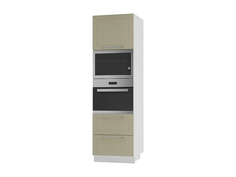 BACKOFEN-HOCHSCHRANK Kvantum D14/RU/2A/284 Vanille Matt / Weiß Matt 60 / 59 / 207cm