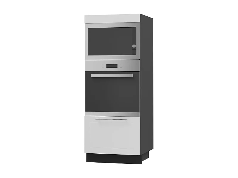 BACKOFENHOCHSCHRANK Kvantum D5AM/60/154 Weiß Matt / Schwarz Matt 60 / 59 / 154cm