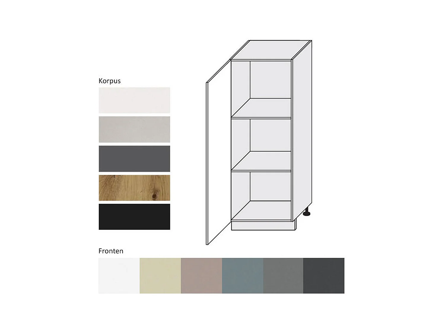 GESCHIRRSCHRANK Kvantum D5D/60/154 Mint Matt / Lava Matt 60 / 59 / 154cm