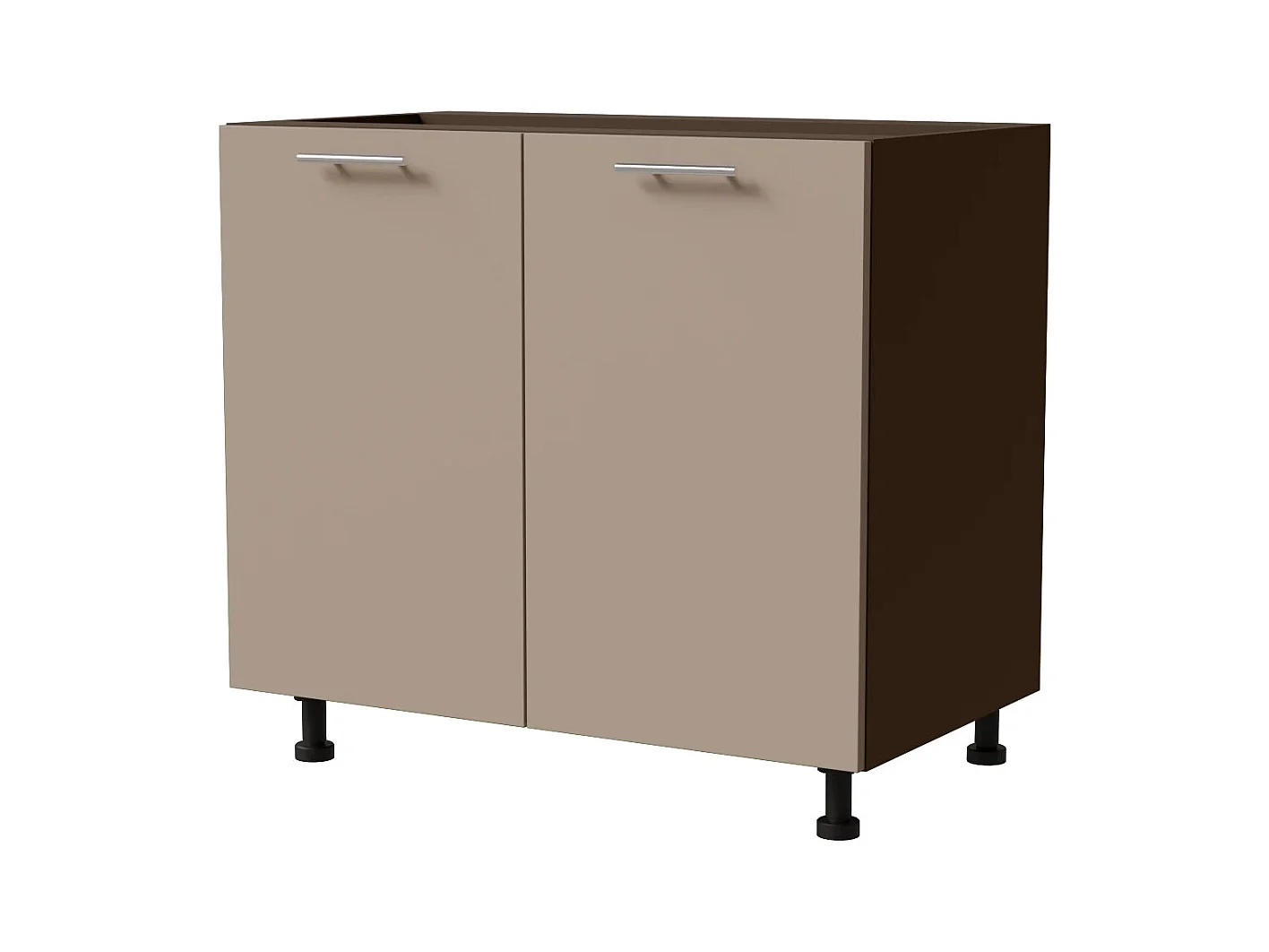 KÜCHENUNTERSCHRANK Brerra D11/90 Korpus lava / Front RAL 1019 graubeige Matt 90 / 50 / 82 cm