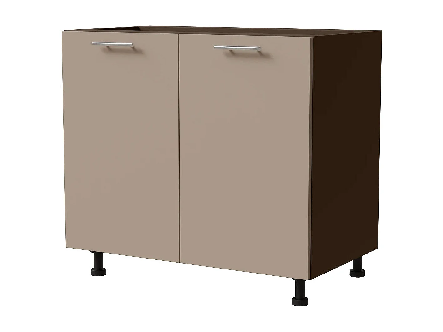 KÜCHENUNTERSCHRANK Brerra D11/90 Korpus lava / Front RAL 1019 graubeige Matt 90 / 50 / 82 cm