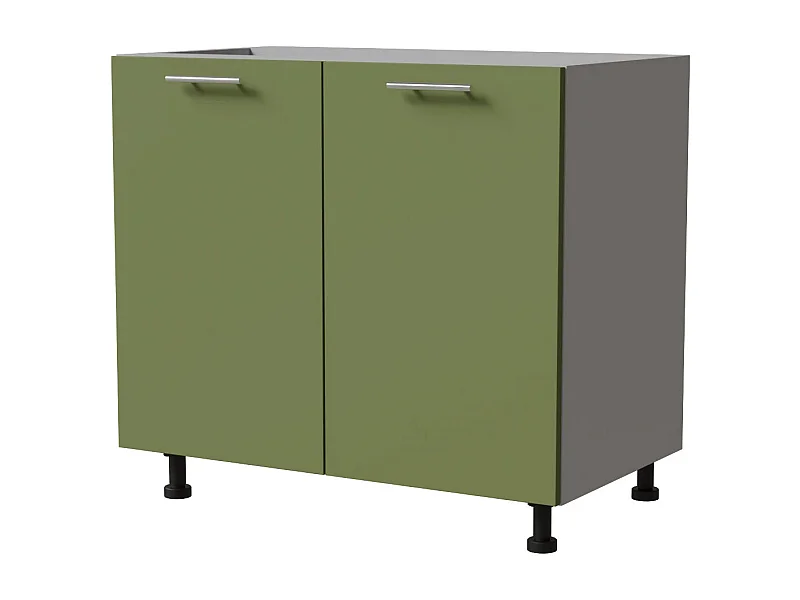 KÜCHENUNTERSCHRANK Brerra D11/90 Korpus grau / Front RAL 6025 farngrün Matt 90 / 50 / 82 cm