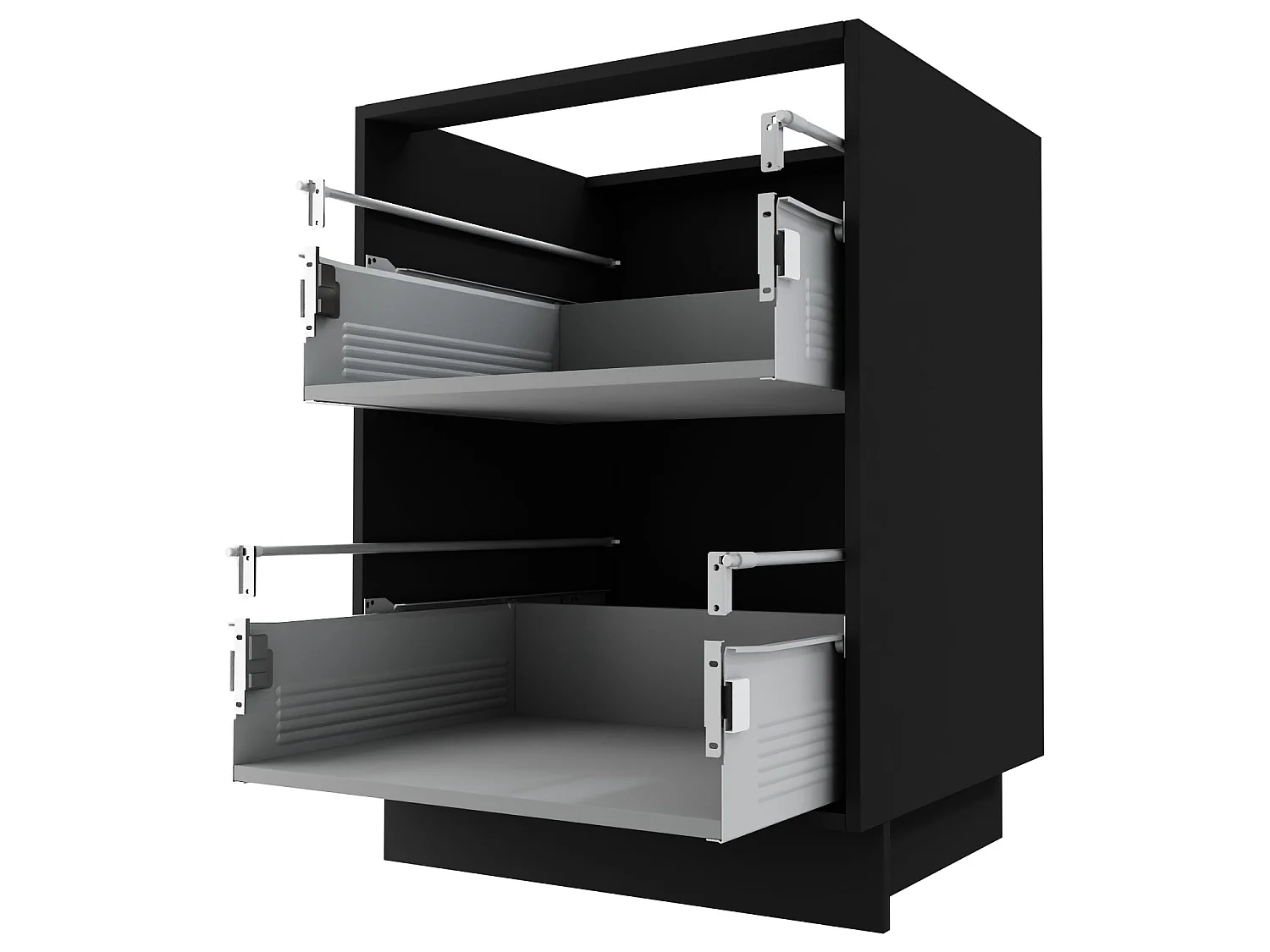 SCHUBLADENUNTERSCHRANK Brerra D2M/60 Korpus schwarz / Front RAL 9001 creme Hochglanz 60 / 50 / 82 cm