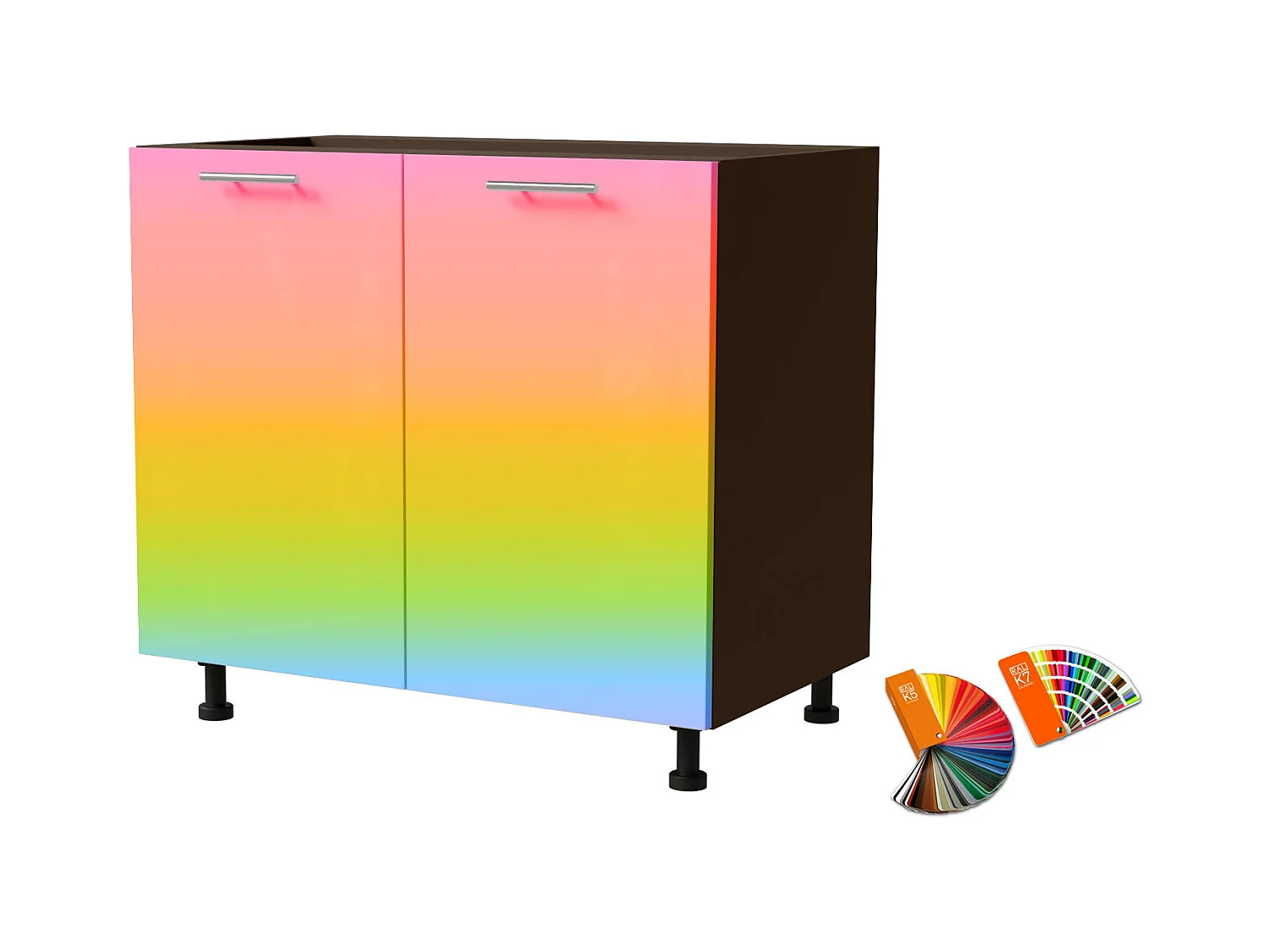 KÜCHENUNTERSCHRANK Brerra D11/90 Korpus lava / Front Wunschfarbe RAL (K5 oder K7) 90 / 50 / 82 cm