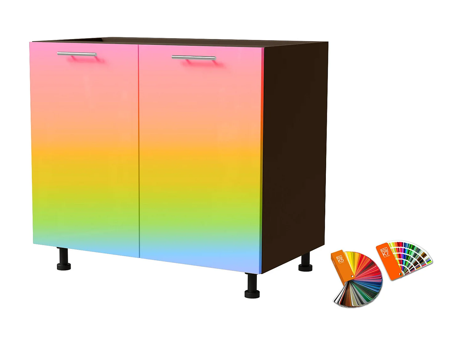 KÜCHENUNTERSCHRANK Brerra D11/90 Korpus lava / Front Wunschfarbe RAL (K5 oder K7) 90 / 50 / 82 cm