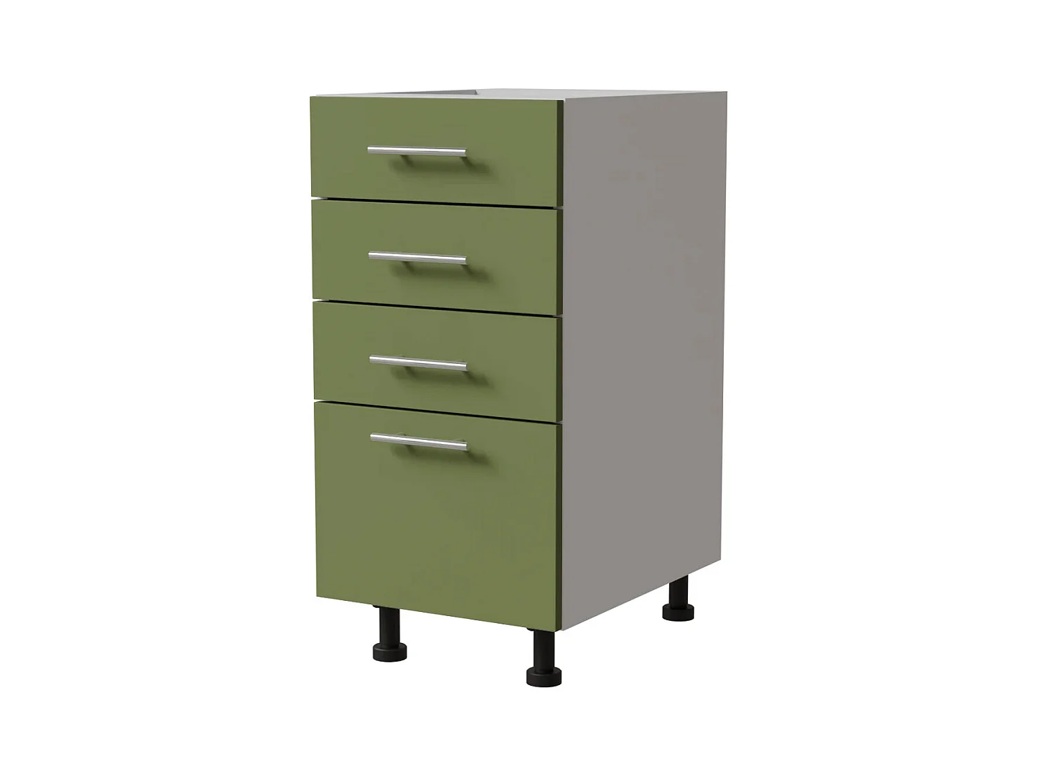 SCHUBLADENUNTERSCHRANK Brerra D4A/40 Korpus weiß / Front RAL 6025 farngrün Matt 40 / 50 / 82 cm