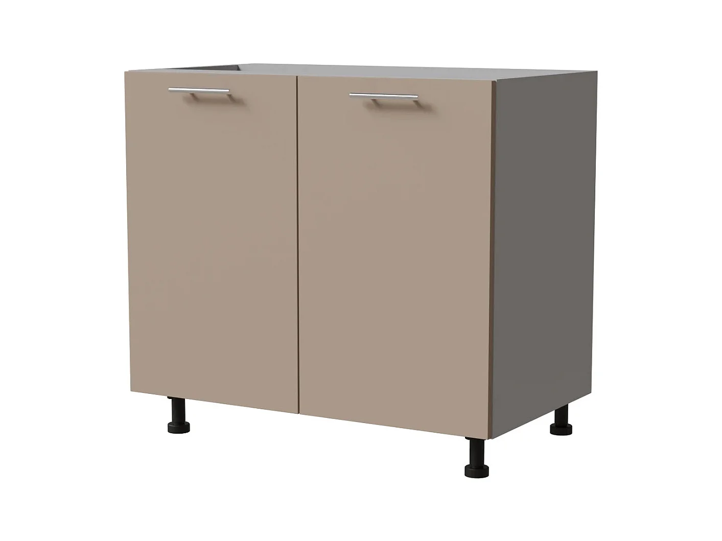 KÜCHENUNTERSCHRANK Brerra D11/90 Korpus grau / Front RAL 1019 graubeige Matt 90 / 50 / 82 cm