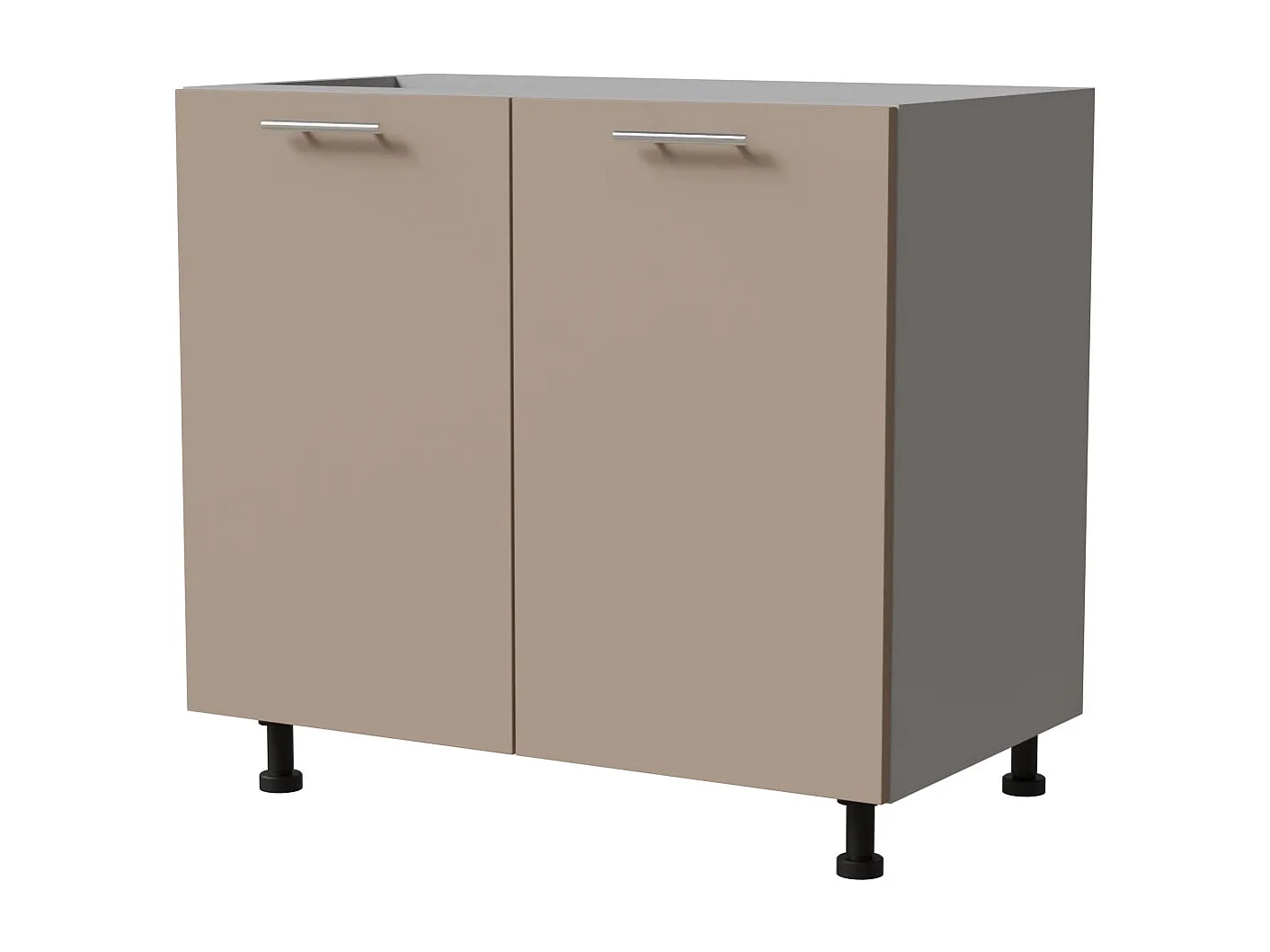 KÜCHENUNTERSCHRANK Brerra D11/90 Korpus grau / Front RAL 1019 graubeige Matt 90 / 50 / 82 cm