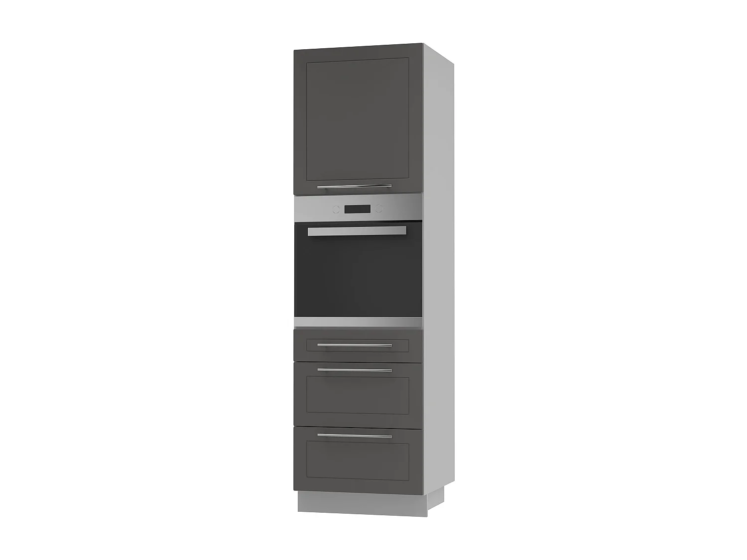 BACKOFEN-HOCHSCHRANK Kvantum D14/RU/3A Graphit Matt / Grau Matt 60 / 59 / 207cm