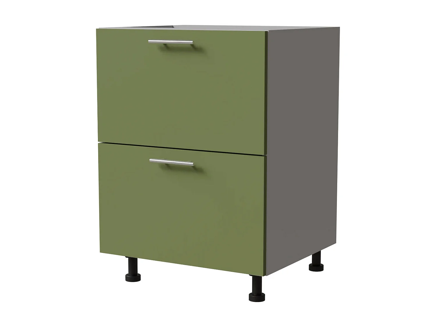 SCHUBLADENUNTERSCHRANK Brerra D2A/60/1A Korpus grau / Front RAL 6025 farngrün Matt 60 / 50 / 82 cm