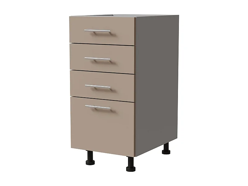 SCHUBLADENUNTERSCHRANK Brerra D4R/40 Korpus grau / Front RAL 1019 graubeige Matt 40 / 50 / 82 cm