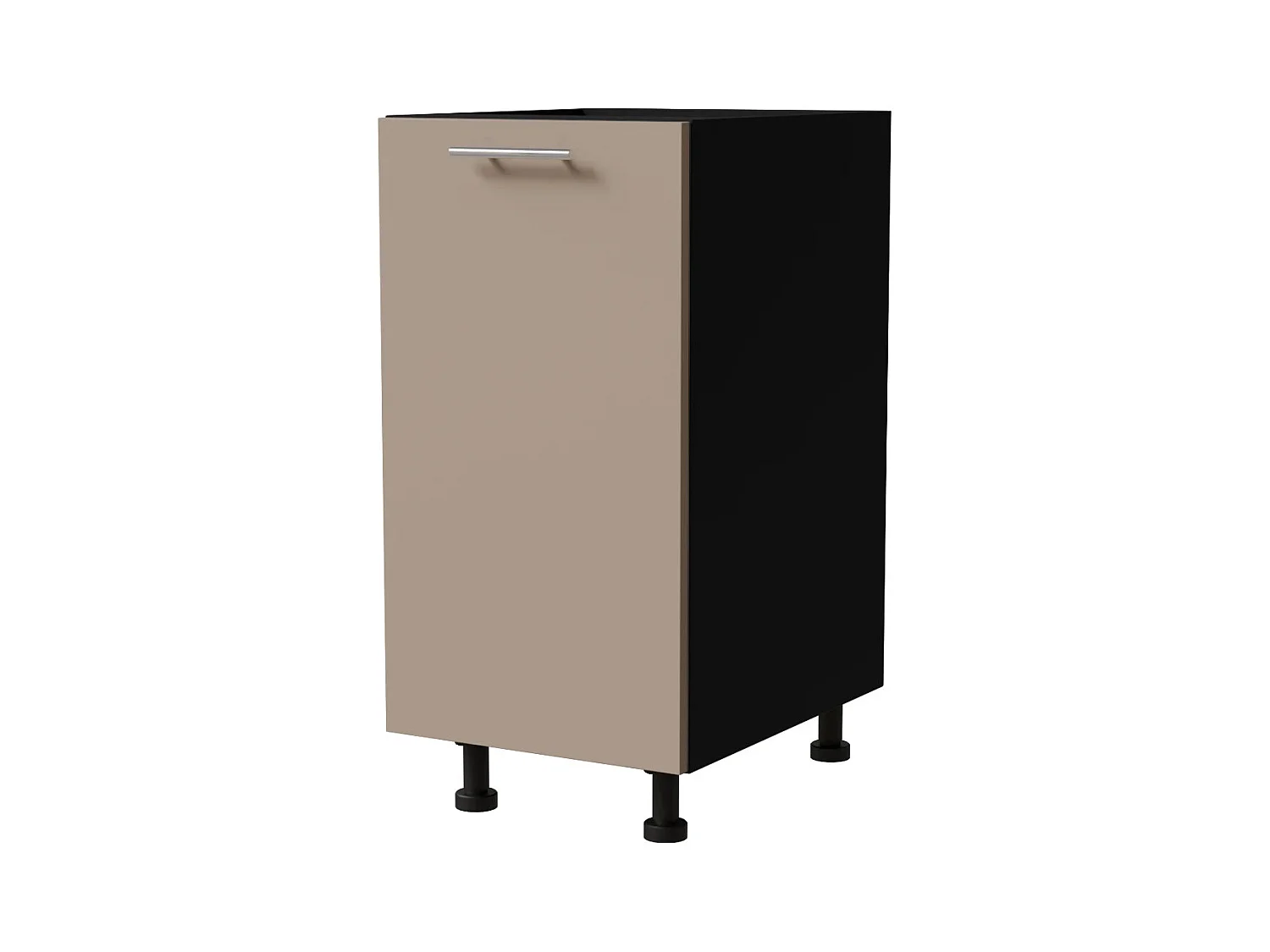 KÜCHENUNTERSCHRANK Brerra D1D/40/kargo RAL 1016 graubeige Matt / schwarz 40 / 50 / 82 cm
