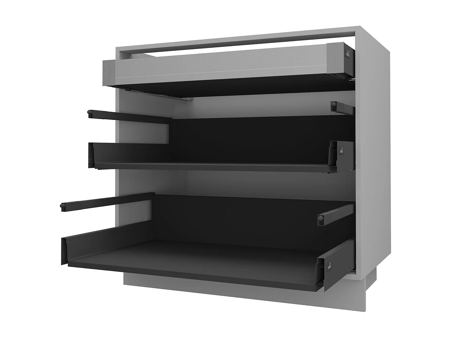 SCHUBLADENUNTERSCHRANK Brerra D2A/90/1A Korpus grau / Front RAL 3002 karminrot Hochglanz 90 / 50 / 82 cm