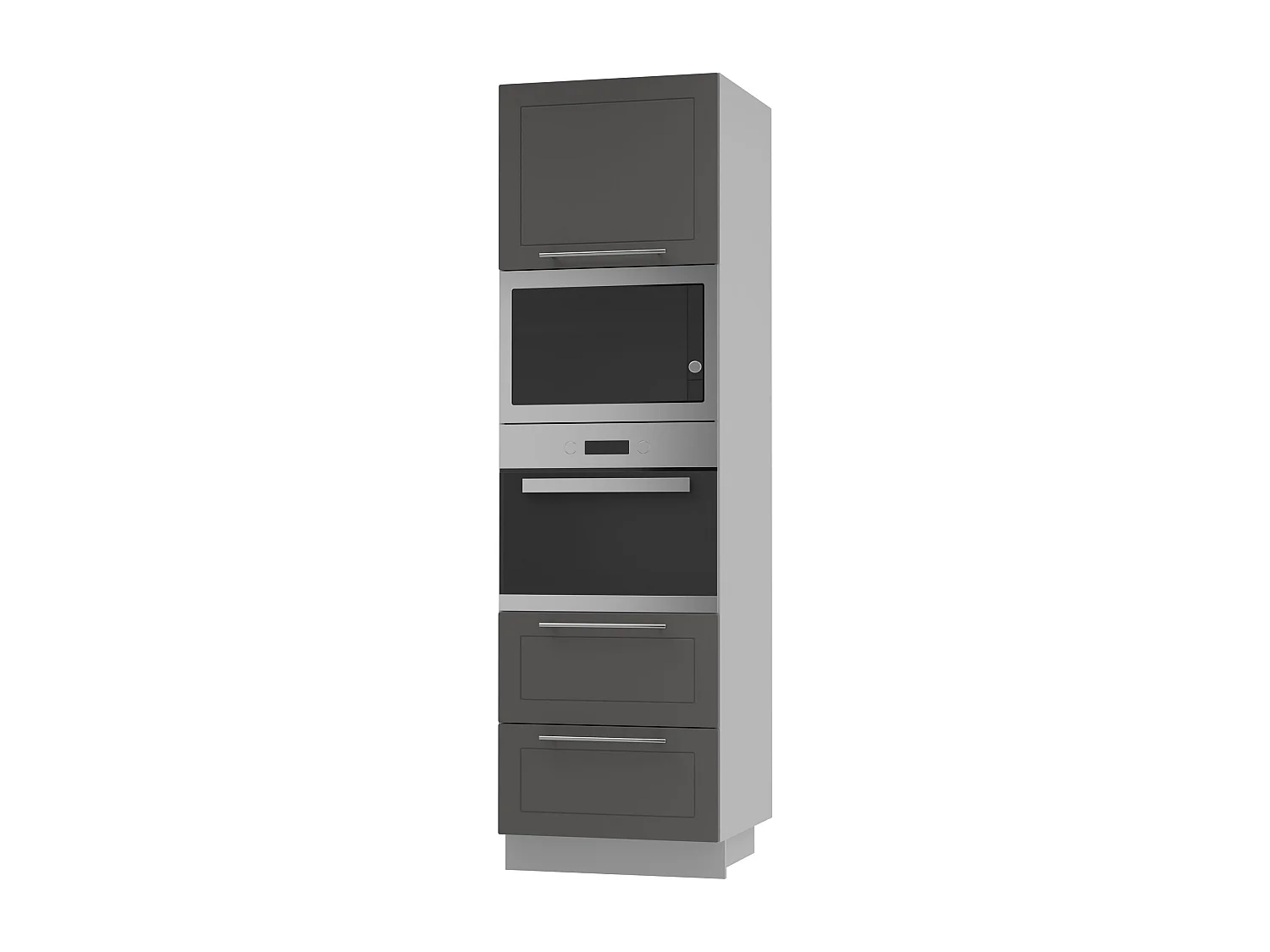 BACKOFEN-HOCHSCHRANK Kvantum D14/RU/2M/284 Graphit Matt / Grau Matt 60 / 59 / 207cm