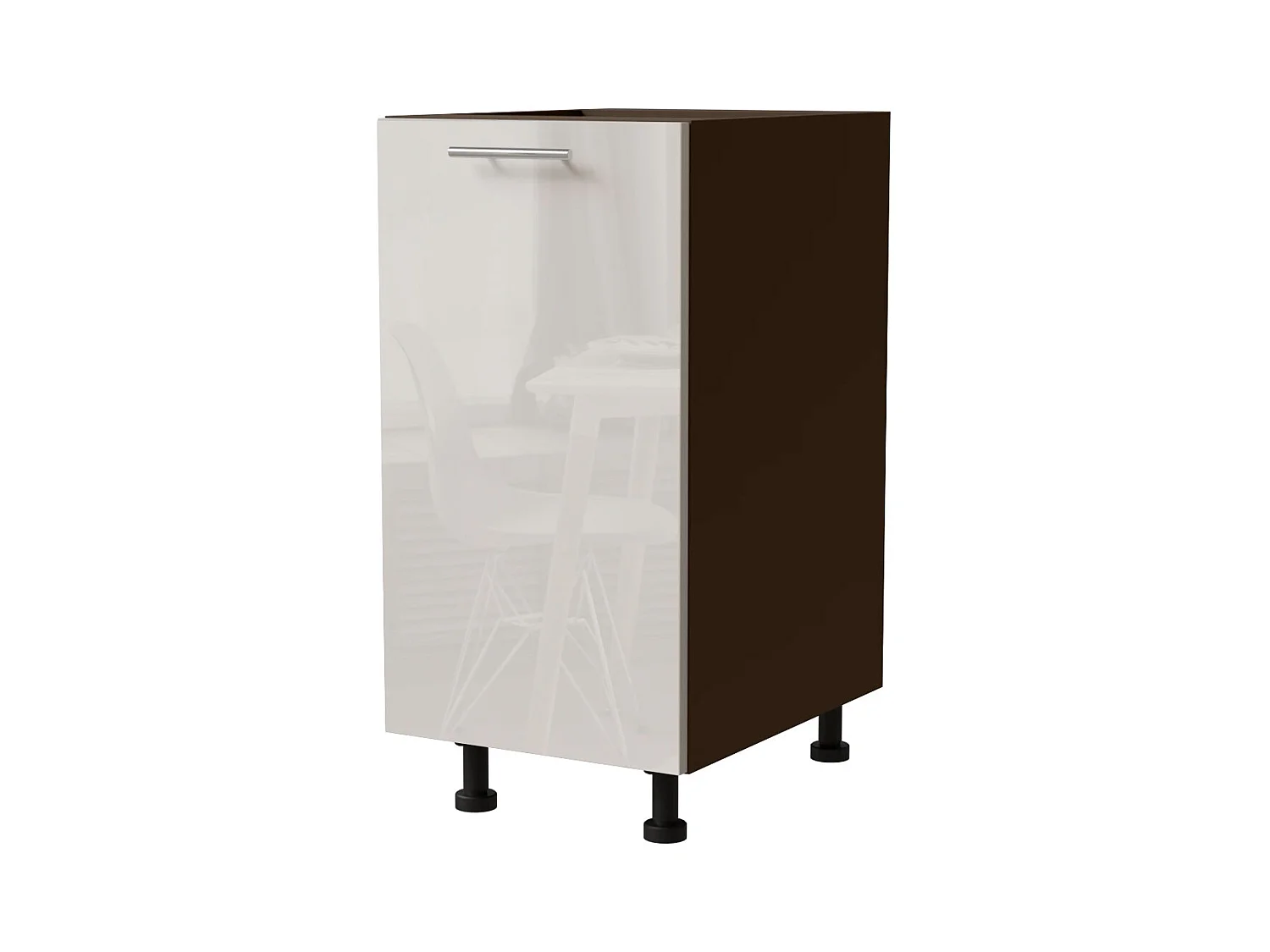 KÜCHENUNTERSCHRANK Brerra D1D/40/kargo RAL 9001 creme Hochglanz / lava 40 / 50 / 82 cm